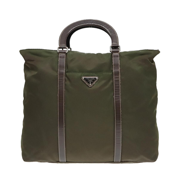 PRADA Hand Bag Nylon 2way Khaki Auth 93872 - Picture 13 of 16